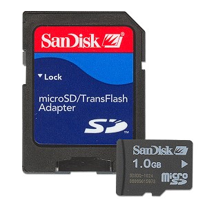 SanDisk 1GB MicroSD/TransFlash Card w/SD Adapter